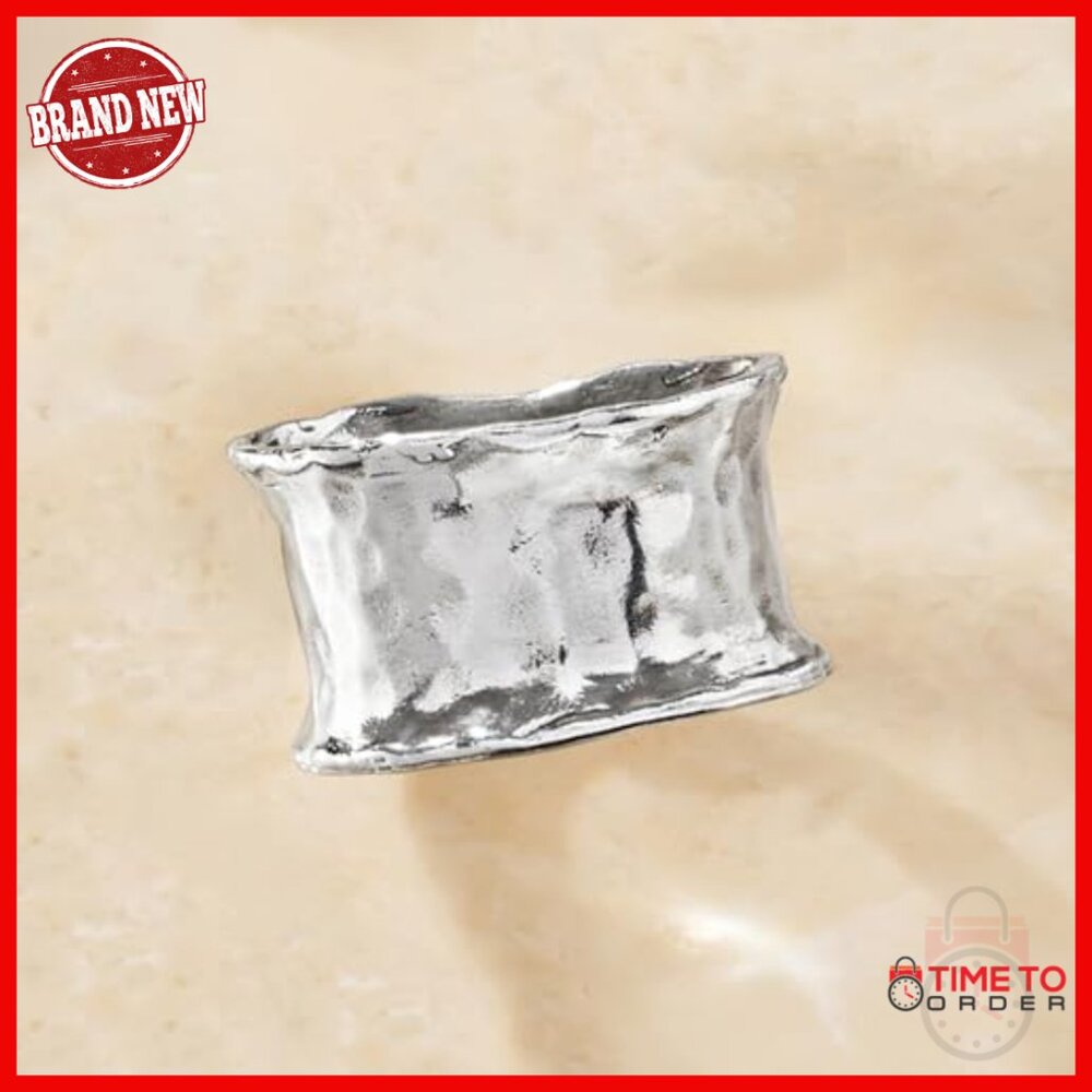 Sterling Silver Hammered Statement Ring Size 5 Wo… - image 4